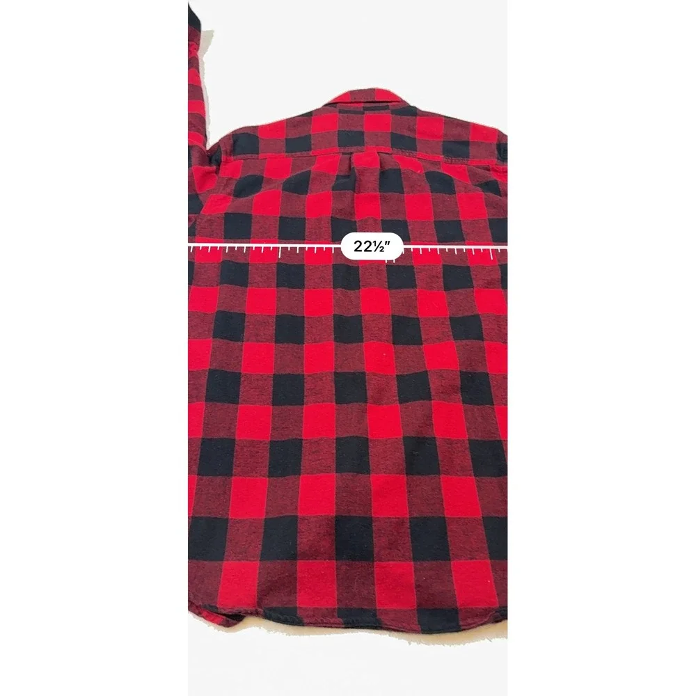 LLBean Mens Red‎ Black Buffalo Plaid Flannel Shirt Traditional Fit Cotton M REG